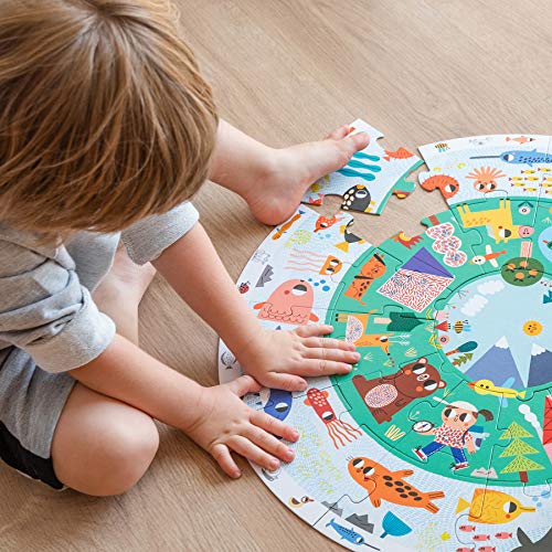 Goula- Puzzle XXL Discover Animals - Puzzle de carton de piezas grandes para niños a partir de 3 años