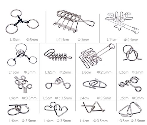 Gracelaza 30 Piezas Juguetes Mágicos de Alambre de Metal Set - 3D Rompecabezas Brain Teaser Puzzle - IQ Inteligencia Juguete Educativo - Juego Niños y Adolescentes