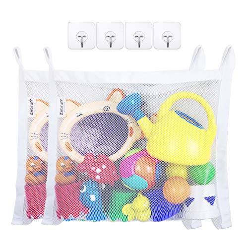 Grande bébé jouet Hamac/de bain de jouets, blanc, 2 Pack Bath Toy Organizers