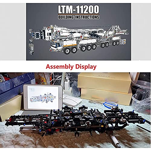 Grúa Technic Liebherr LTM 11200 con motor, bloques de sujeción 7692 Juego de bloques de construcción modelo de camión grúa MOC grande, compatible con tecnología Lego A