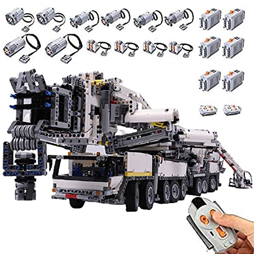 Grúa Technic Liebherr LTM 11200 con motor, bloques de sujeción 7692 Juego de bloques de construcción modelo de camión grúa MOC grande, compatible con tecnología Lego A