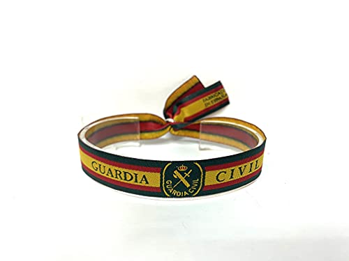 Guardia Civil. Conjunto pulsera elástica, pulsera de tela y llavero