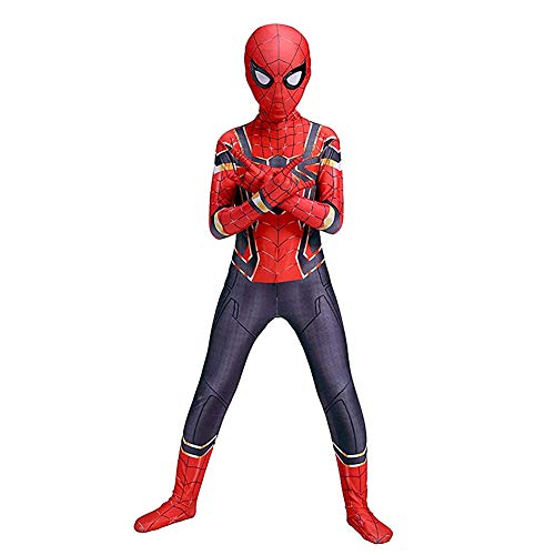 GUOHANG Niños Spiderman Cosplay Traje Traje Adultos niños niño superhéroe Trajes Lycra Spandex 3D Estilo Mono elástico Body Halloween Carnaval Cosplay Fiesta Elegante Vestido,A,140~150CM