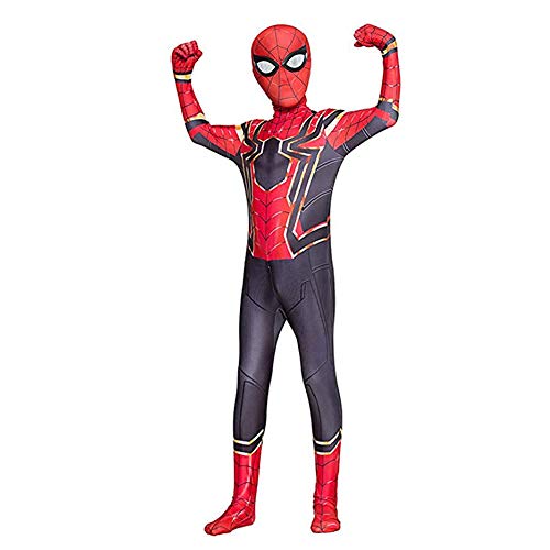 GUOHANG Niños Spiderman Cosplay Traje Traje Adultos niños niño superhéroe Trajes Lycra Spandex 3D Estilo Mono elástico Body Halloween Carnaval Cosplay Fiesta Elegante Vestido,A,140~150CM