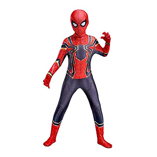 GUOHANG Niños Spiderman Cosplay Traje Traje Adultos niños niño superhéroe Trajes Lycra Spandex 3D Estilo Mono elástico Body Halloween Carnaval Cosplay Fiesta Elegante Vestido,A,140~150CM