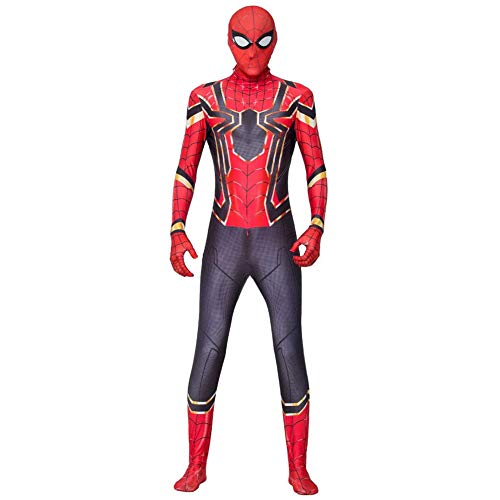 GUOHANG Traje de Spiderman Adulto Spiderman niños Cosplay Traje de Halloween Carnaval Cosplay clásico Spiderman Traje Elegante Vestido Fiesta Fiesta de Fiesta Accesorios,Rojo,105cm ~ 115cm