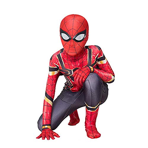 GUOHANG Traje de Spiderman Adulto Spiderman niños Cosplay Traje de Halloween Carnaval Cosplay clásico Spiderman Traje Elegante Vestido Fiesta Fiesta de Fiesta Accesorios,Rojo,105cm ~ 115cm