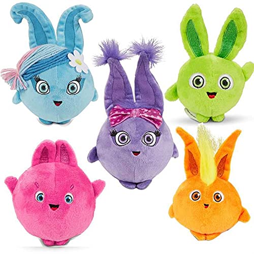 GWTRY 5 unids Animales de Peluche Suave Sunny Bunnies Peluches Juguetes niños Feliz Conejo Dormir Juguete de Dibujos Animados para bebés niños Regalos de cumpleaños (Color : 5PCS Sunny Bunnies)