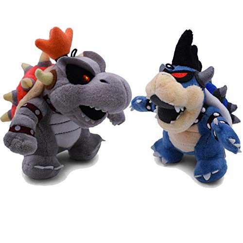 GYINK 2 unids/Mario Bros Q Ver 3D Tierra Hueso Kuba Dragón Oscuro Bowser Koopa Peluche Muñeca Peluche Peluche Peluche Juguetes Secos Huesos 20-31cm