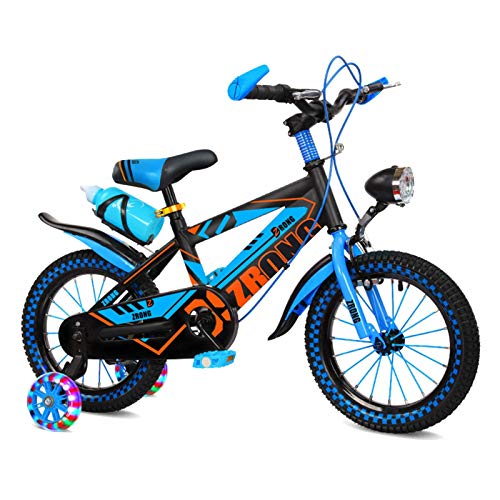 Gymqian Bicicleta para Niños Freestyle para Niños Y Niñas, Bicicletas para Niños, 12 Pulgadas, 14 Pulgadas, 16 Pulgadas, 18 Pulgadas, 20 Pulgadas, con Estabilizadores, Soportes para Bicicletas,Azul,2