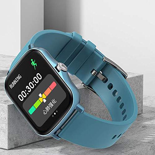 H HILABEE Reloj Inteligente para Hombres y Mujeres Monitor de presión Arterial IP67 Reloj Inteligente Resistente al Agua, información de Llamadas recordatorio - Azul