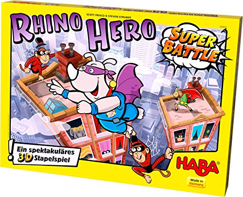 Haba 302808 - Juego de construcción Rhino Hero - Super Battle