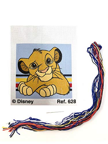 Haberdashery Online Kit Medio Punto para niños, 18 x 15 cms. Colección El Rey León - Modelo 628