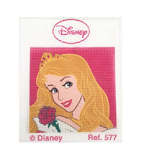 Haberdashery Online Kit Medio Punto para niños, 18 x 15 cms. Colección Princesas Disney -Bella Durmiente Modelo 577