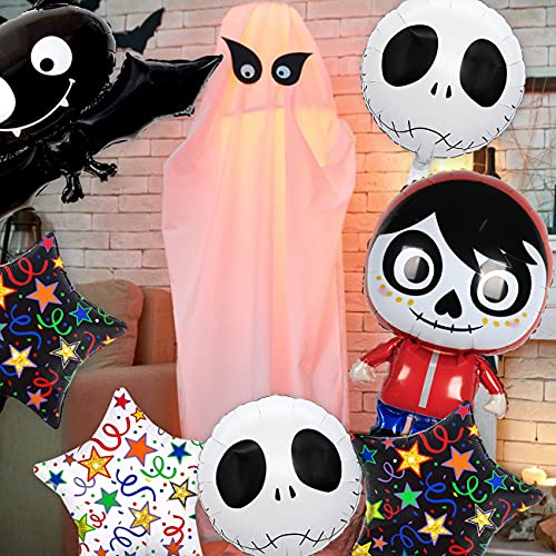 Halloween Globos de papel de aluminio simyron 10 pcs Halloween Party's Helium Balloons Decoraciones Cumpleaños de Fiesta para Niños Happy Birthday Party Supplies