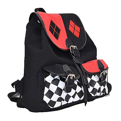 HAMIQI Suicide Squad Cosplay Harley Quinn Mochila Ocio Bolsa de lona Anime Mochila de viaje Mochila escolar Bolsos de hombro