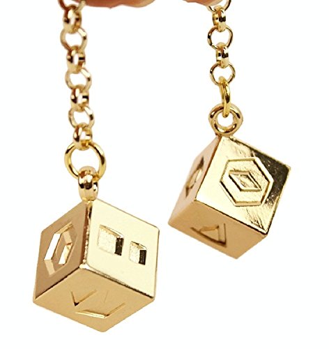 Han Solo Lucky Dice Golden Charms Colgante Cosplay Disfraces Prop, el último JediDice con Star Wars, cadena de eslabones llavero para elegir