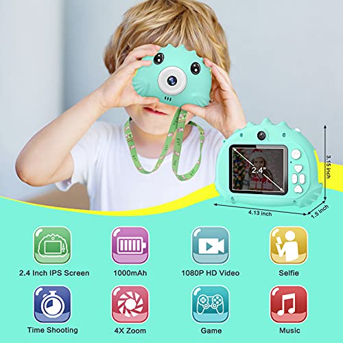 Hangrui Cámaras para Niños,Cámara Fotos Infantil con 32GB TF Tarjeta,Pantalla de Protección Ocular IPS de 1080P 2,4" HD Cámara Digital para Niños Cámara Fotos Niños Regalos para Niños y niñas