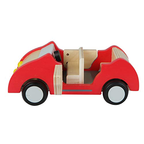 Hape Coche Familiar, Coche de Juguete de Madera para Casa de Muñecas, Accesorio Vehículo para Empujar para Completar el Conjunto de Muebles para Casa de Muñecas