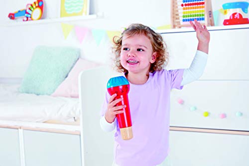 Hape Micrófono Eco Prodigioso, Micrófono de Juguete con Amplificador de Voz Sin Pilas para Niños y Niñas a Partir de 1 Año