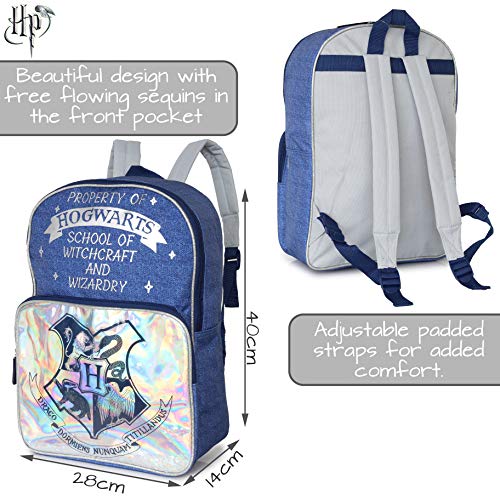 Harry Potter Bolsa para Mujer Y Adolescentes | Mochilas con Impresión De Estilo Vaquero | Amplia Mochila para La Escuela, Trabajo, Viajes | Harry Potter Regalos para Ella