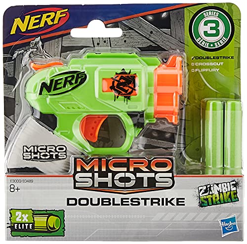 Hasbro E3000 MicroShots Zombie Strike DoubleStrike - Pistola clásica en microformato