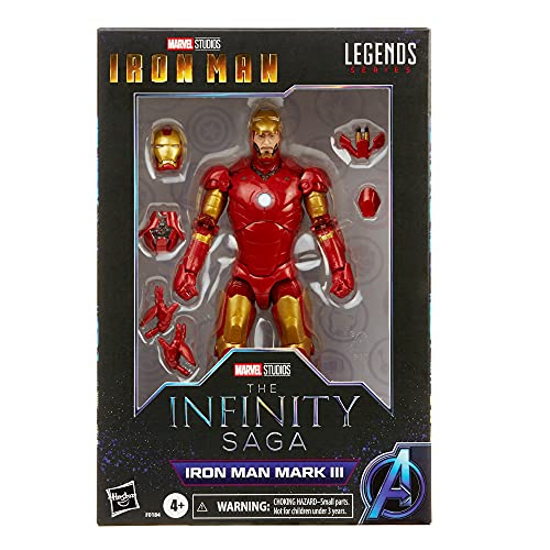 Hasbro Marvel Legends Series - Figura de Iron Man Mark 3 de 15 cm - Personaje de la Saga Infinity - Diseño Premium - Figura y 5 Accesorios