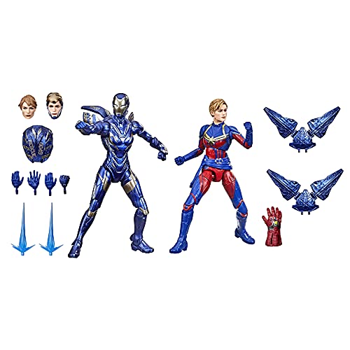 Hasbro Marvel Legends Series - Figura de la Capitana Marvel y Armadura de Rescate de 15 cm - Personajes de la Saga Infinity - Diseño Premium - 2 Figuras y 12 Accesorios