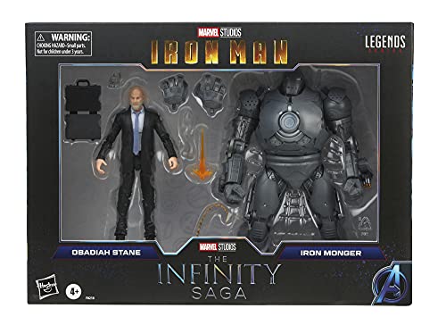 Hasbro Marvel Legends Series - Figuras de Obadiah Stane y Iron Monger de 15 cm - Personajes de la Saga Infinity - Diseño Premium - 2 Figuras y 8 Accesorios