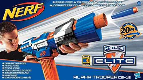 Hasbro Strike Alpha Trooper Rifle de asalto de juguete - armas de juguete (Rifle de asalto de juguete, 8 año(s), Niño, Negro, Azul, Naranja, Color blanco, Nerf, 20 m)