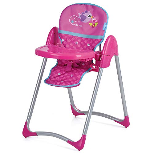 Hauck Toys - Trona para Muñecas Up´n Down DELUXE - Altura regulable, Bandeja para comer extraíble, con Cinturón de seguridad y plegable - Birdie Pink