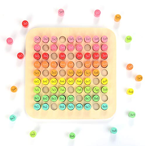 HellDoler Tabla de Multiplicación,Juego Tablas de Multiplicar ábaco de Madera Juegos Matematicos Mesa de Multiplicación Juego Educativo para Niños