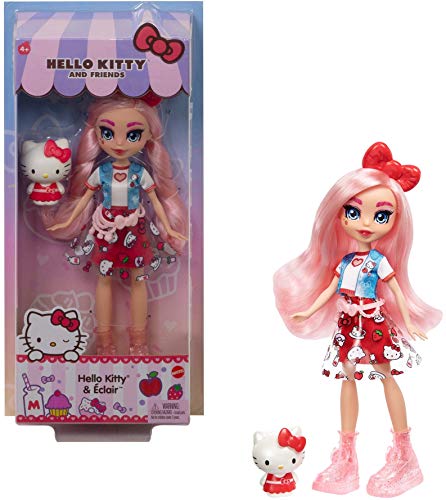 Hello Kitty con Éclair Muñeca con moda, mascota y accesorios de juguete (Mattel GWW96)