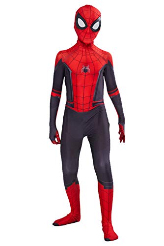 helymore Halloween Mono de Superheroe de Cosplay de Pelicula Jumpsuit Ajustado con Estampado de Arana, Altura Adecuada 120cm-130cm