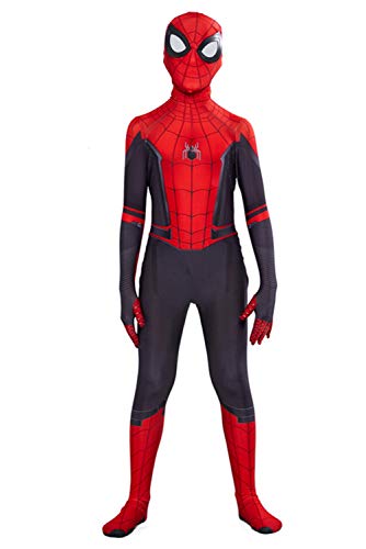 helymore Halloween Mono de Superheroe de Cosplay de Pelicula Jumpsuit Ajustado con Estampado de Arana, Altura Adecuada 120cm-130cm