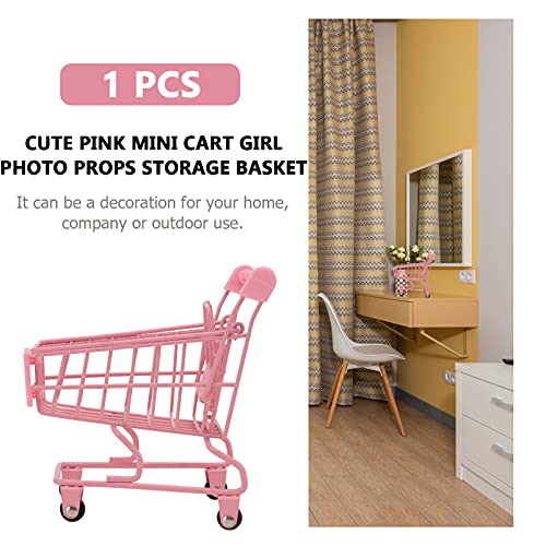 HEMOTON Miniatura Supermercado Carrito de Compras Utilitario Carro de Mano Almacenamiento Juguete Foto Prop Mini Casa Muebles Decoración para Niños Niños Pequeños