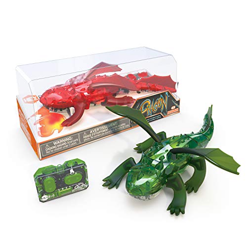 HEXBUG Dragón de Control Remoto, Juguete Recargable para niños, Figura de Dinosaurio robótico Ajustable, los Colores Pueden Variar