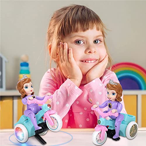 HHZZ Remote Control Universal Scooter Doll Tricycle Doll, Toys for Girl, Luminous Music Multifunctional Cute Girl Doll Toy, Preschool Toys for 3+ Year Old Girls