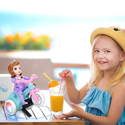 HHZZ Remote Control Universal Scooter Doll Tricycle Doll, Toys for Girl, Luminous Music Multifunctional Cute Girl Doll Toy, Preschool Toys for 3+ Year Old Girls