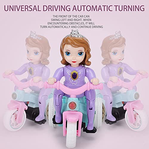 HHZZ Remote Control Universal Scooter Doll Tricycle Doll, Toys for Girl, Luminous Music Multifunctional Cute Girl Doll Toy, Preschool Toys for 3+ Year Old Girls