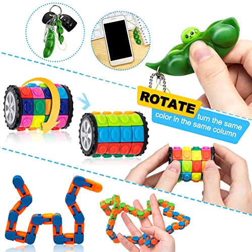 Hicober Juguetes Antiestrés Pack, Juguetes Sensoriales 22 Piezas, Fingers Sensory Toys Set para Aliviar Estrés y Ansiedad, Regalo para Adultos Niños