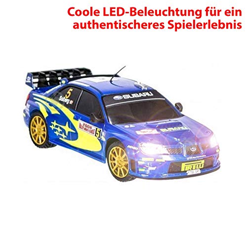 Himoto HSP 2 coches teledirigidos con diseño oficial compatible con Subaru vs Citroen WRC, vehículo para emocionantes duelle, coche modelos con iluminación incluida mando a distancia.