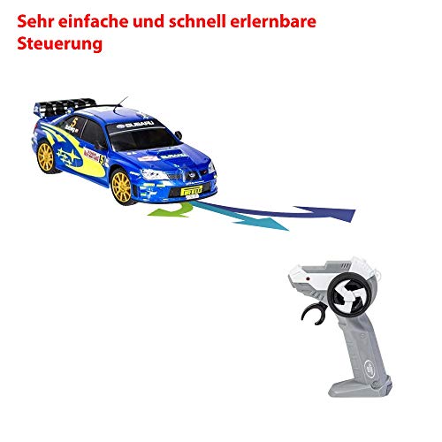 Himoto HSP 2 coches teledirigidos con diseño oficial compatible con Subaru vs Citroen WRC, vehículo para emocionantes duelle, coche modelos con iluminación incluida mando a distancia.