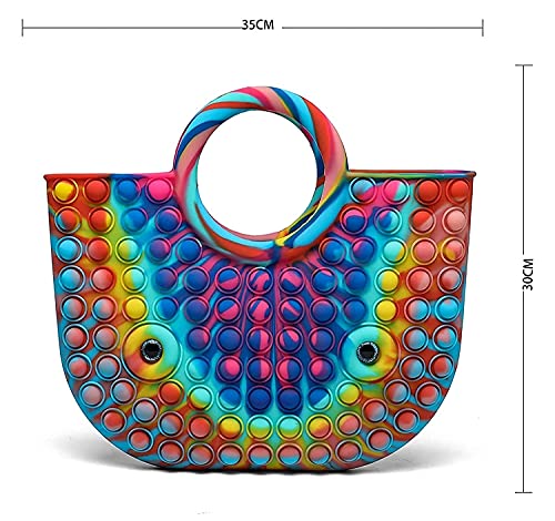 HJHQQ-CZYHG Último Push IT Pop Fidget Toys Bolsos Burbuja Monederos de Silicona for niñas Mujeres, Juguetes sensoriales Popper Juegos De Regalo Bolsos Últimos Bolsos Hermosos (Color : Rainbow)