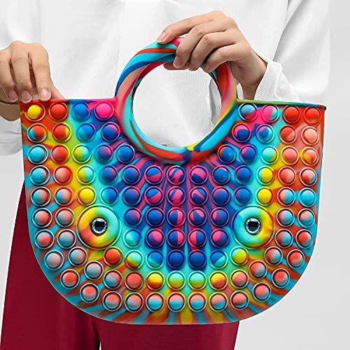 HJHQQ-CZYHG Último Push IT Pop Fidget Toys Bolsos Burbuja Monederos de Silicona for niñas Mujeres, Juguetes sensoriales Popper Juegos De Regalo Bolsos Últimos Bolsos Hermosos (Color : Rainbow)