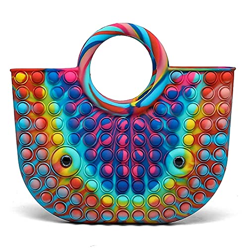 HJHQQ-CZYHG Último Push IT Pop Fidget Toys Bolsos Burbuja Monederos de Silicona for niñas Mujeres, Juguetes sensoriales Popper Juegos De Regalo Bolsos Últimos Bolsos Hermosos (Color : Rainbow)