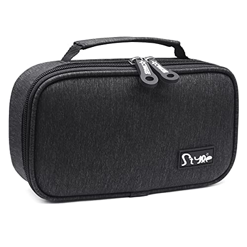 HNOOM Estuche Escolar Gran Capacidad Estuches de Lápices Bolsa de Lápiz Portable Estuche Organizador Portalapices con Cremallera Doble para Hombre Mujer Estudiante en Escuela Oficina(Negro)