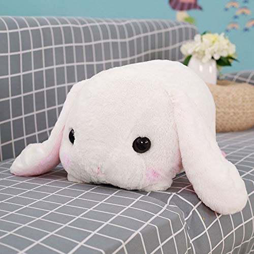 hokkk Cute Fashion Rabbit Dolls Plush Classic Lying Rabbit Toys Amuse Lolita Rabbit Kawaii Almohada de Felpa para niños Amigo Chicas 40cm Blanco