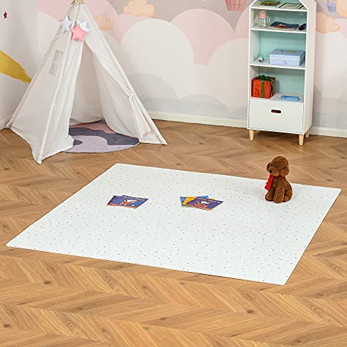 HOMCOM Alfombra Puzzle para Bebés 36 Piezas 31,5x31,5 cm Juego Rompecabezas Infantil Modelo Estrellas de Espuma EVA Área de Cobertura 3,24 m² Blanco