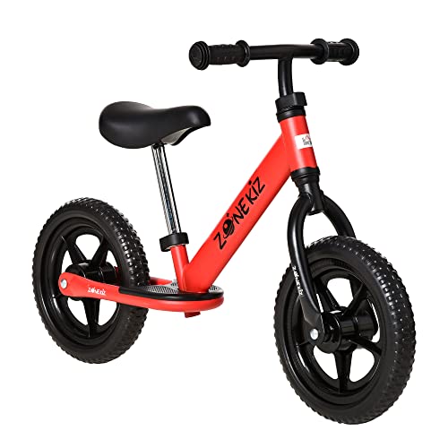 HOMCOM Bicicleta sin Pedales para Niños de +3 Años con Sillín y Manillar Ajustables Bicicleta de Equilibrio Infantil con Estructura de Acero 89x37x55-60 cm Rojo